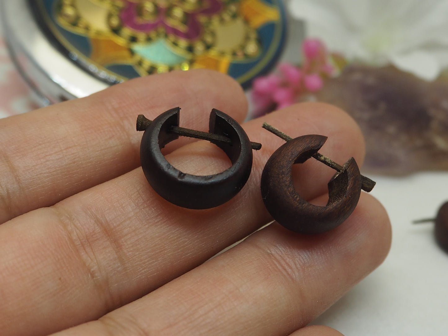 Pendientes Marrones de madera