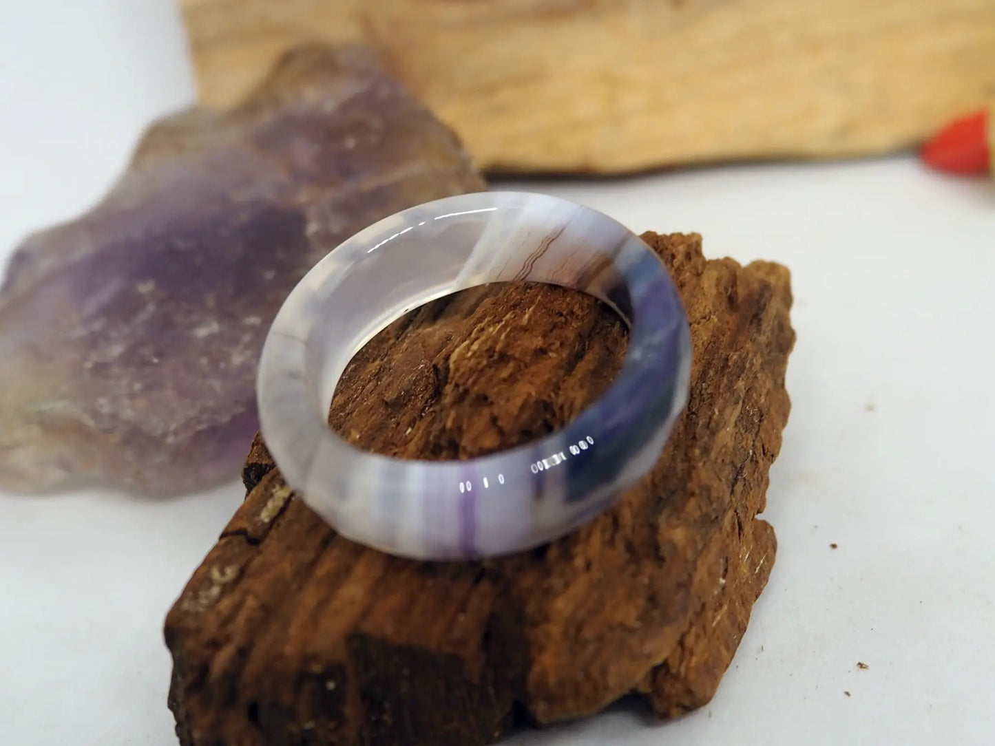 Anillo de Fluorita Natural Veteada - Equilibrio y Enfoque Mental - My Cuqui Shop