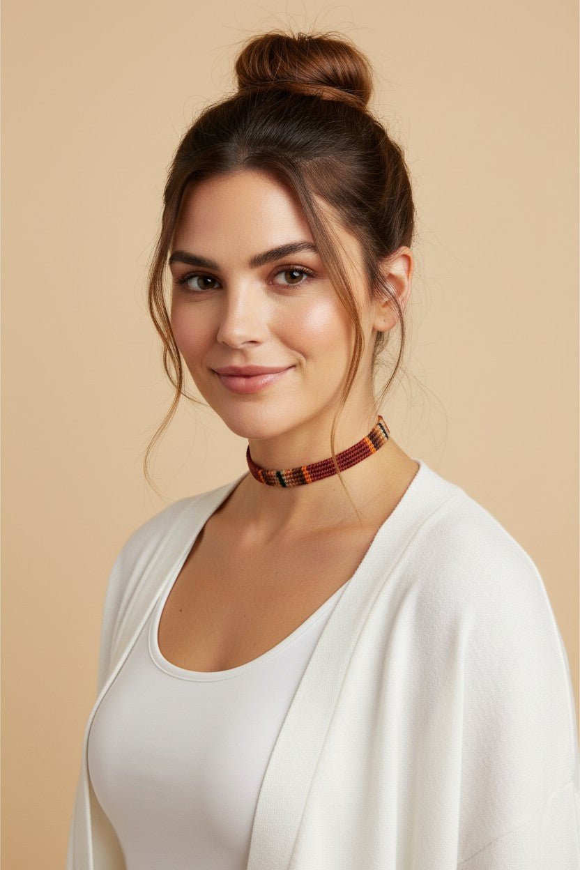 Choker "Bohemia Nº5" en Macramé de Hilos Encerados - Pieza Única - My Cuqui Shop