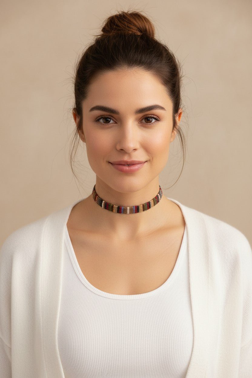 Choker "Bohemia Nº8" en Macramé de Hilos Encerados - Pieza Única - My Cuqui Shop #