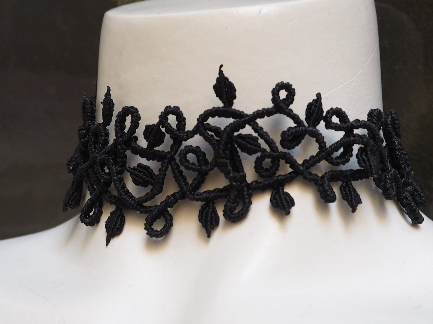 Choker negro macramé - artesanal - My Cuqui