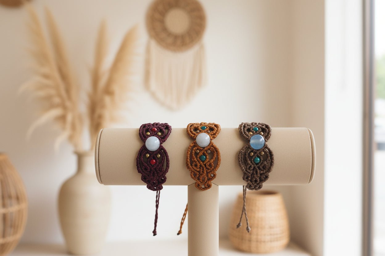 Colección Aura Natural: Pulseras de Macramé con Energía de Amatista - My Cuqui Shop #