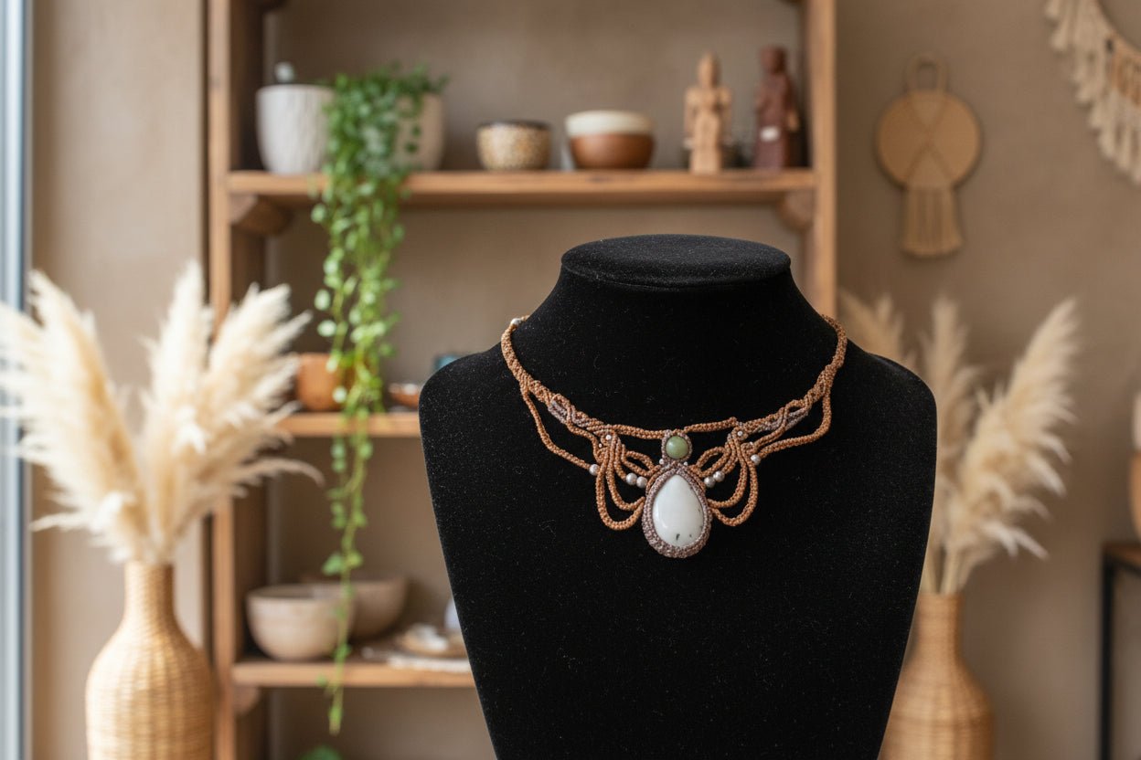 Collar / Gargantilla "Etnica Dendrítica" macrame. - My Cuqui Shop #