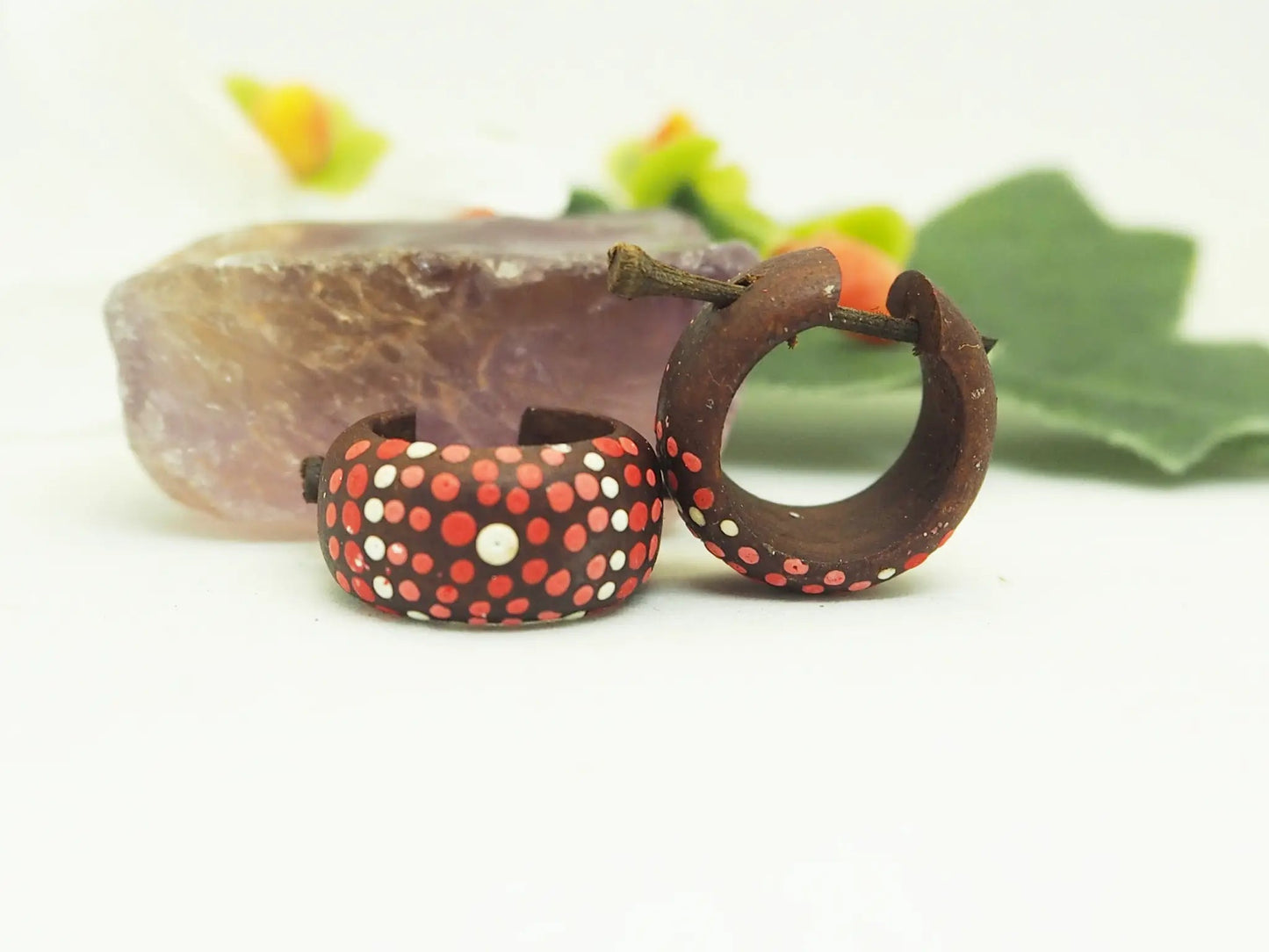 Pendientes coco | mandala rojo - My Cuqui