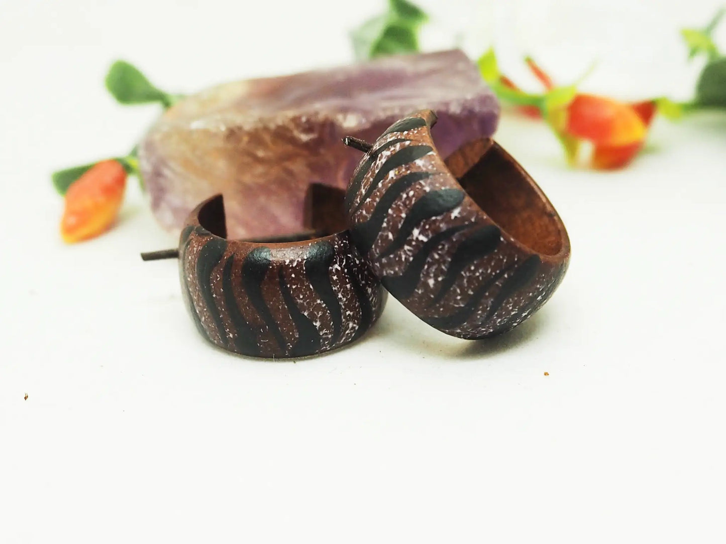 Pendientes Coco | tribal color marrón - My Cuqui