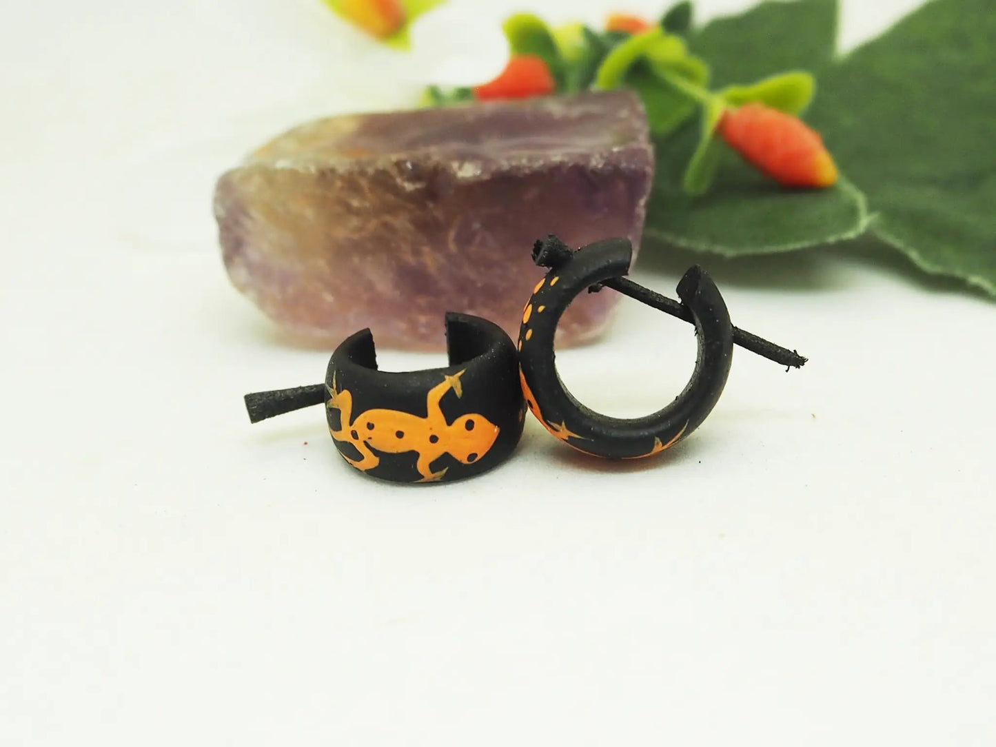 Pendientes de coco | pintados Salamandra - My Cuqui