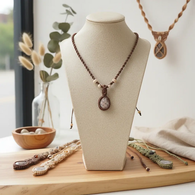 Collar de Macramé "Bosque Encantado": Elegancia Natural y Energía Protectora - My Cuqui Shop #