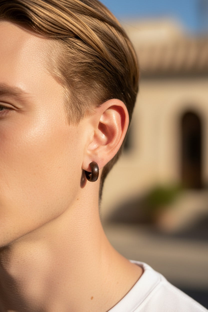 Pendientes de madera color negro