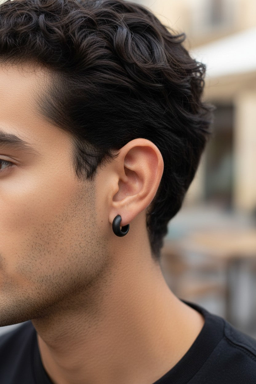 Pendientes de madera color negro