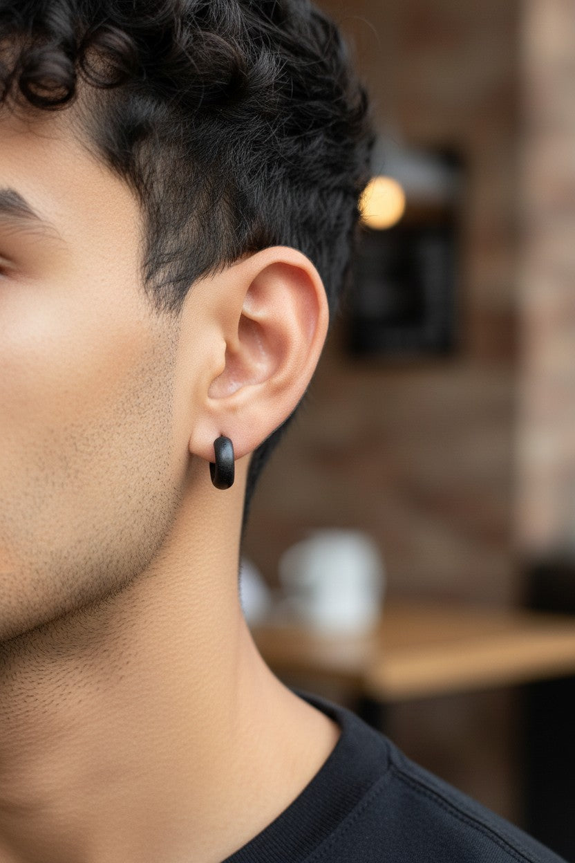 Pendientes de madera color negro