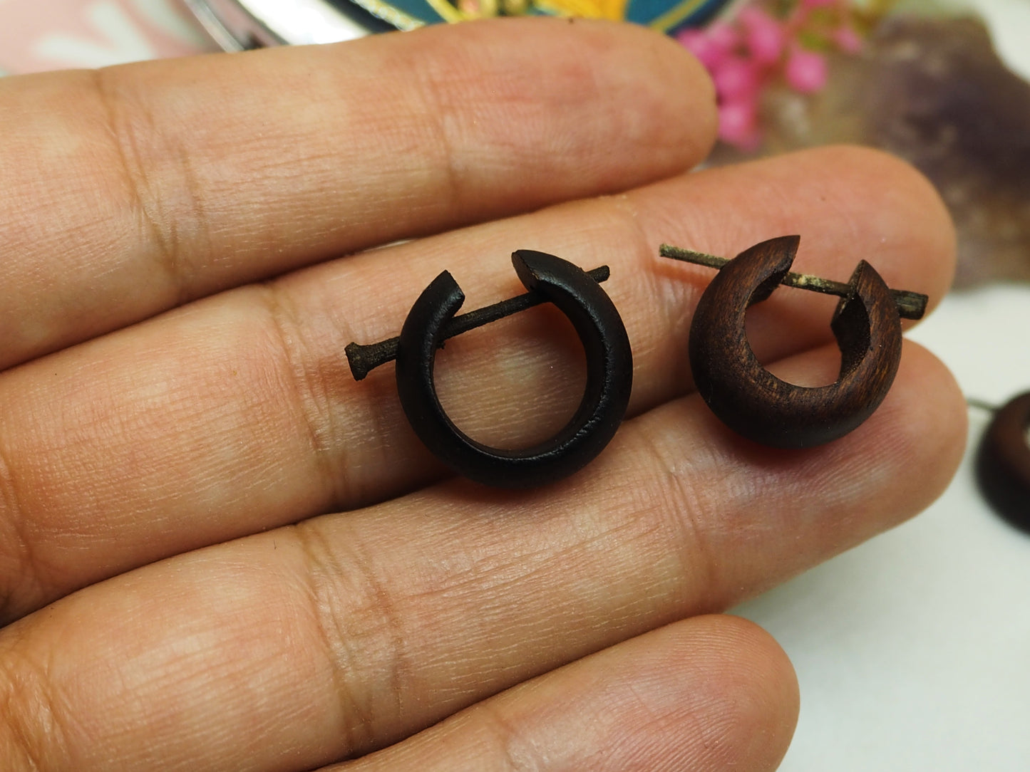 Pendientes Marrones de madera