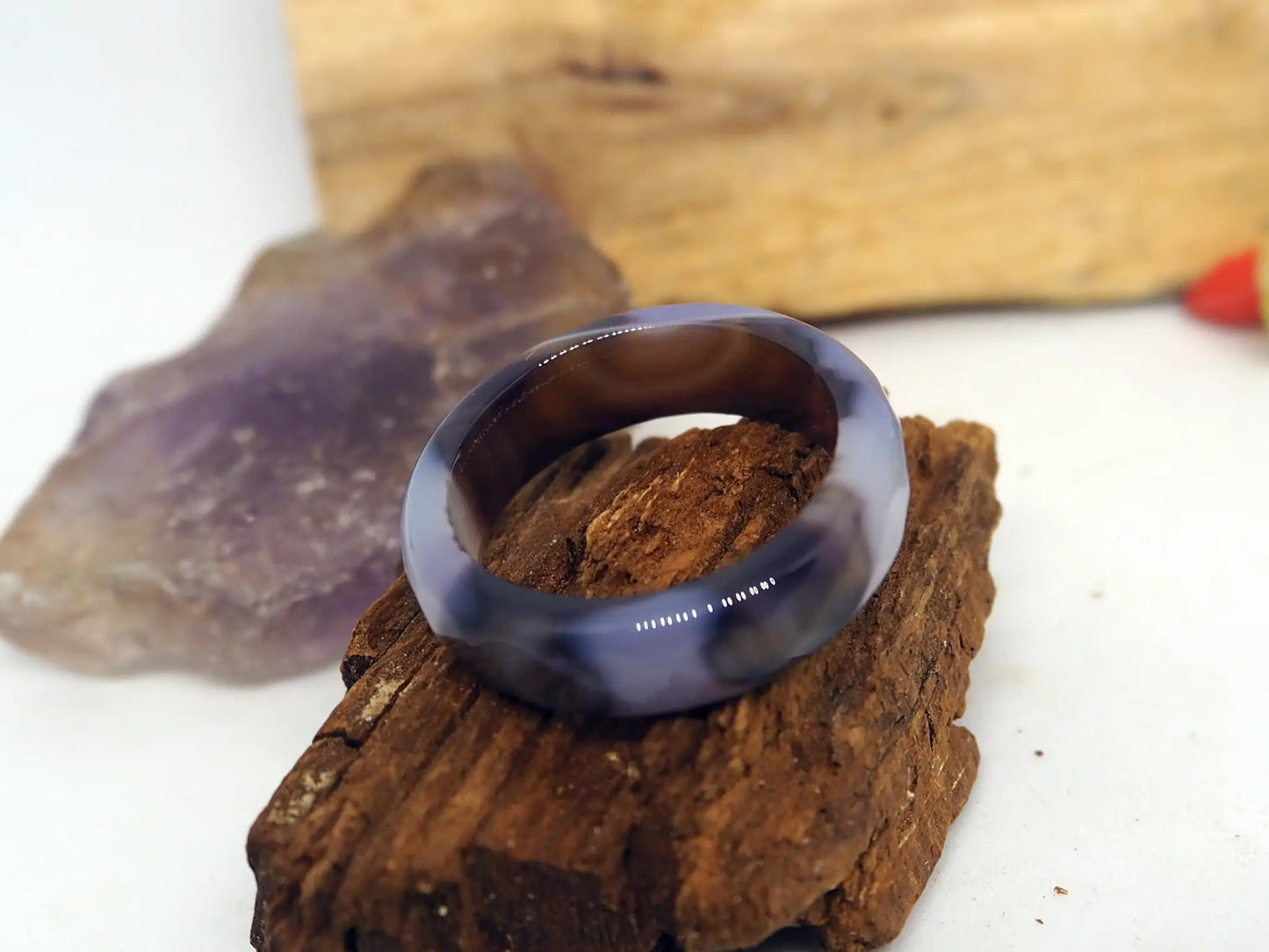 Anillo de Fluorita - Diseño Único y Tonos Terrosos - My Cuqui Shop