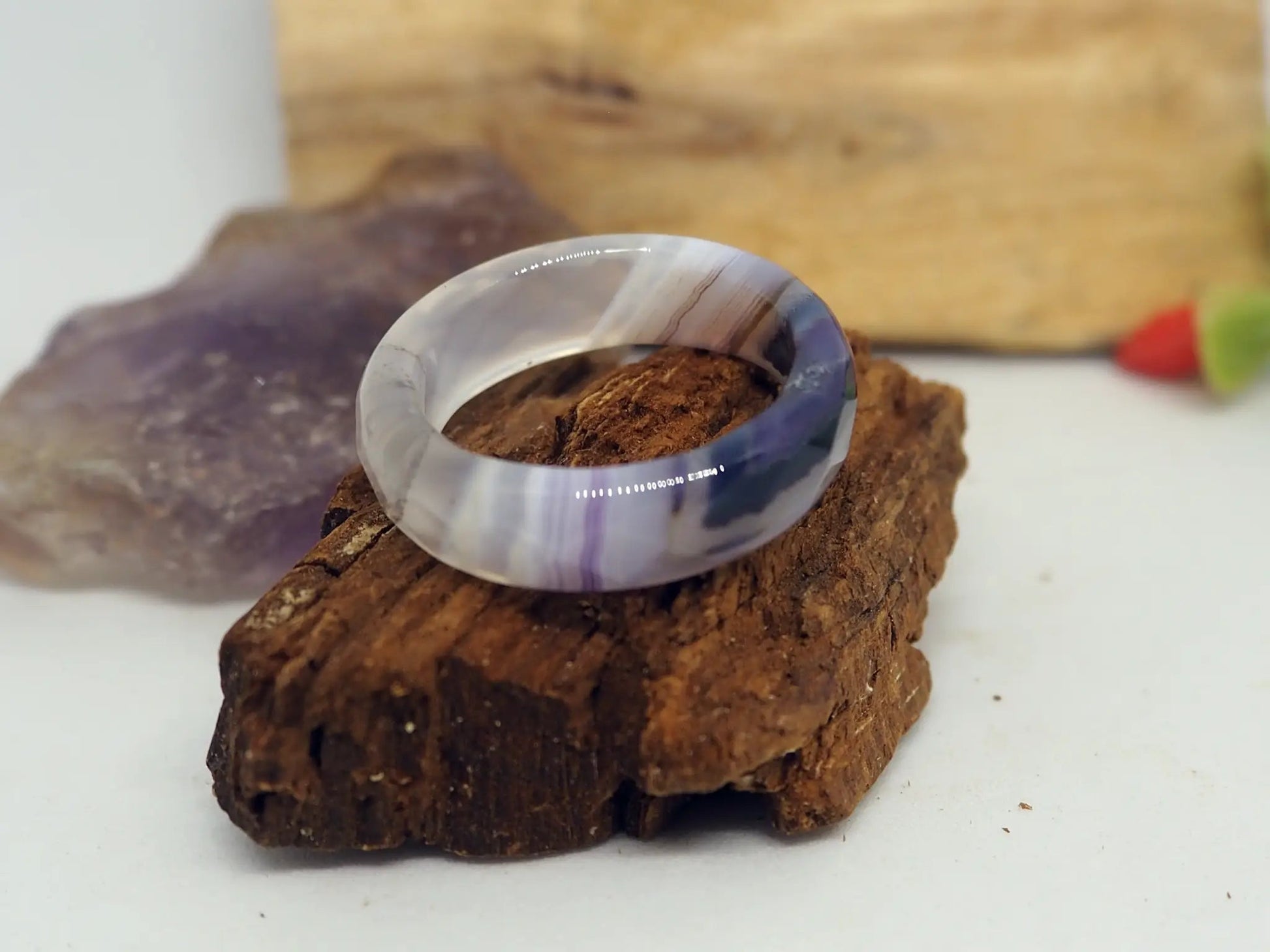 Anillo de Fluorita Natural Veteada - Equilibrio y Enfoque Mental - My Cuqui Shop