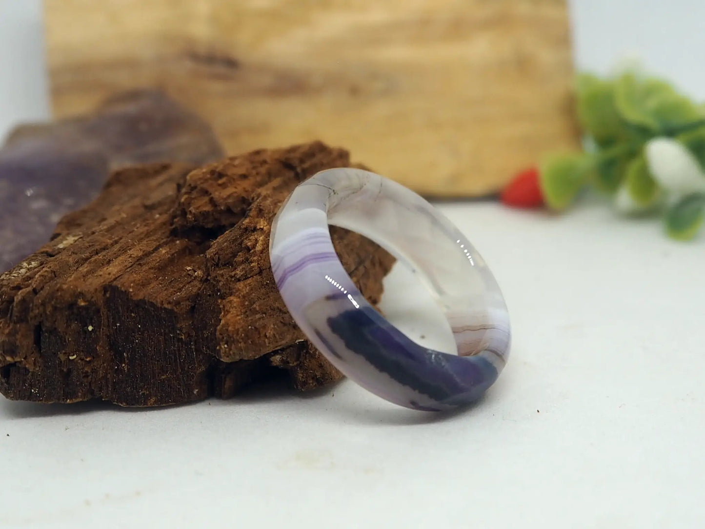 Anillo de Fluorita Natural Veteada - Equilibrio y Enfoque Mental - My Cuqui Shop