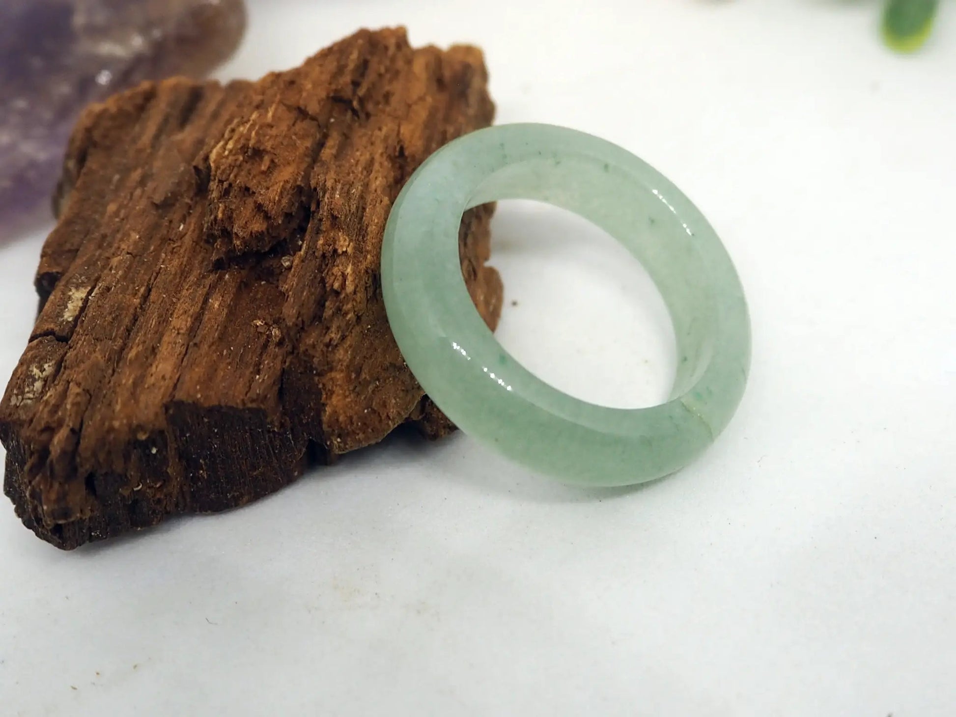 Anillo Elegante de Aventurina Verde Natural - Calma y Prosperidad - My Cuqui Shop