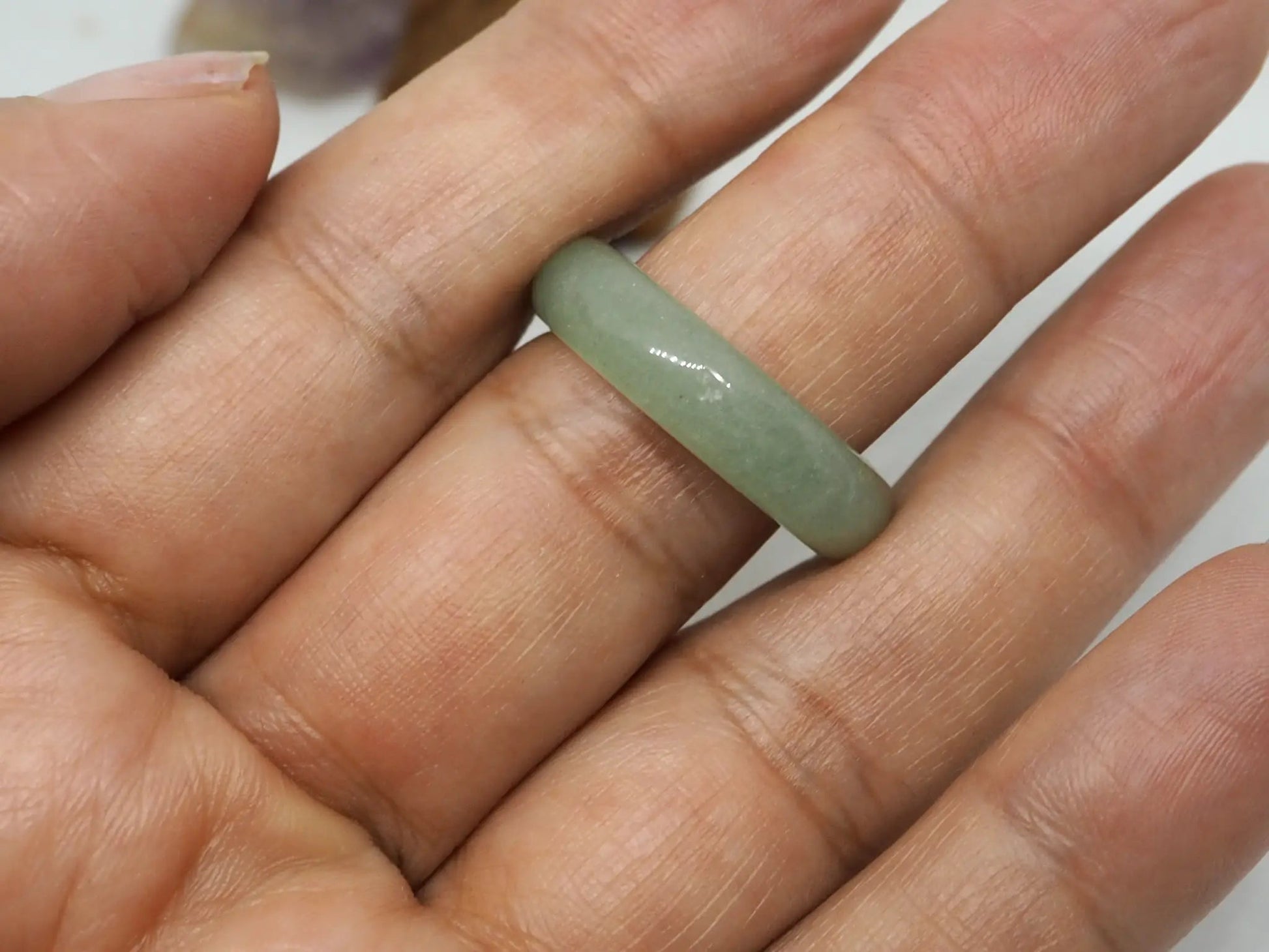 Anillo Elegante de Aventurina Verde Natural - Calma y Prosperidad - My Cuqui Shop