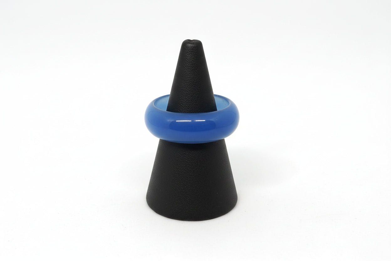 Anillo Elegante de Calcedonia Azul / Opalita - Tono Celeste Calmante - My Cuqui Shop