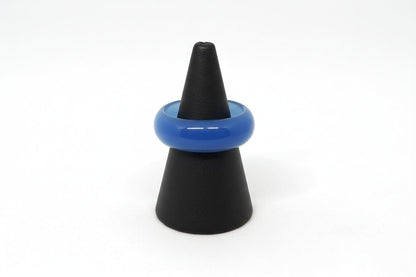 Anillo Elegante de Calcedonia Azul / Opalita - Tono Celeste Calmante - My Cuqui Shop