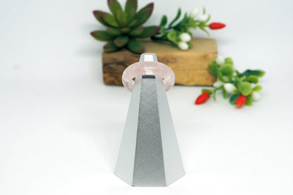 Anillo Minimalista de Cuarzo Rosa Natural Tono Cristalino - Elegancia Sutil - My Cuqui Shop