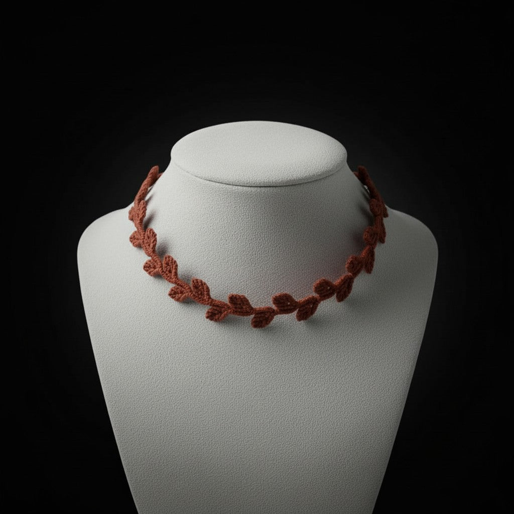 Choker Artesanal de Micromacramé en Hilo Encerado Rojo - My Cuqui Shop #