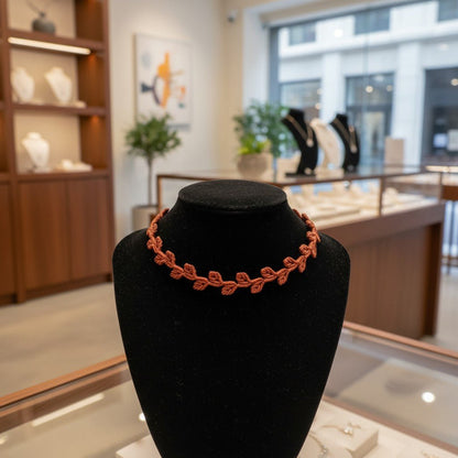 Choker Artesanal de Micromacramé en Hilo Encerado Rojo - My Cuqui Shop #