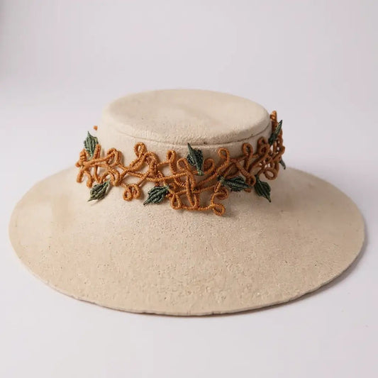 Choker Artesanal "HOJAS" - En color marrón y verde - My Cuqui