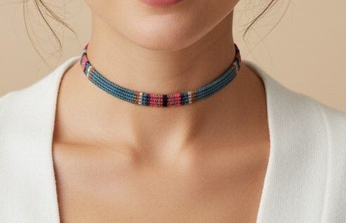Choker "Bohemia Nº6" en Macramé de Hilos Encerados - Pieza Única - My Cuqui Shop #