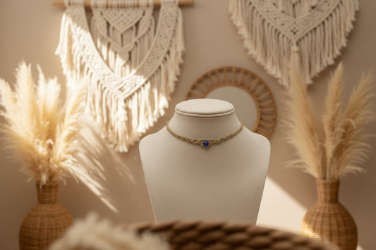 Choker "Eclipse Dorado" en hilo encerado - My Cuqui Shop