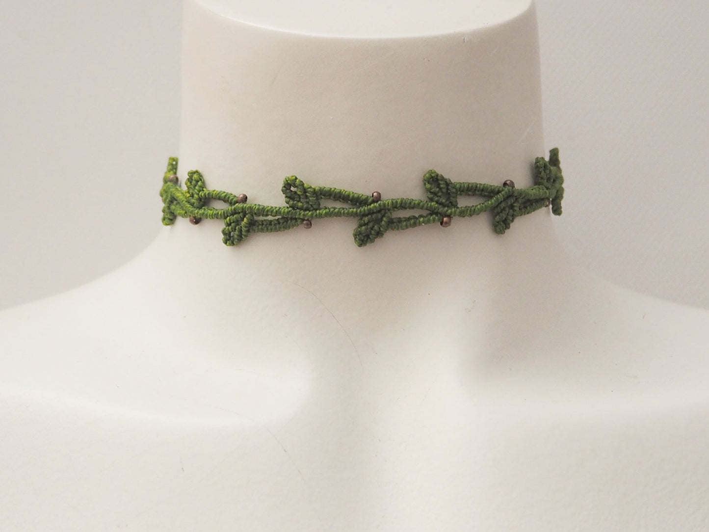 Choker en hilo encerado color verde - ajustable - My Cuqui Shop