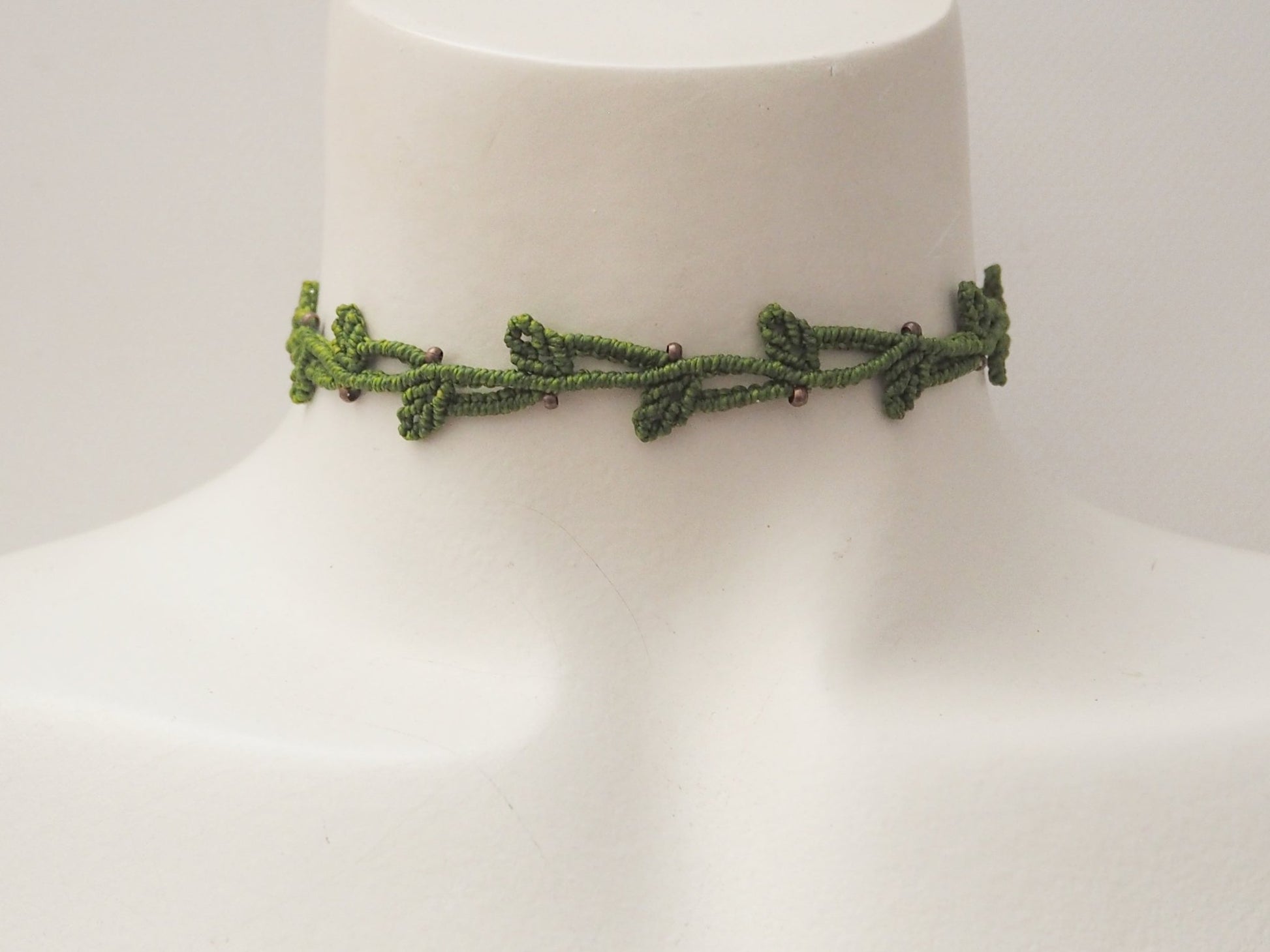 Choker en hilo encerado color verde - ajustable - My Cuqui Shop