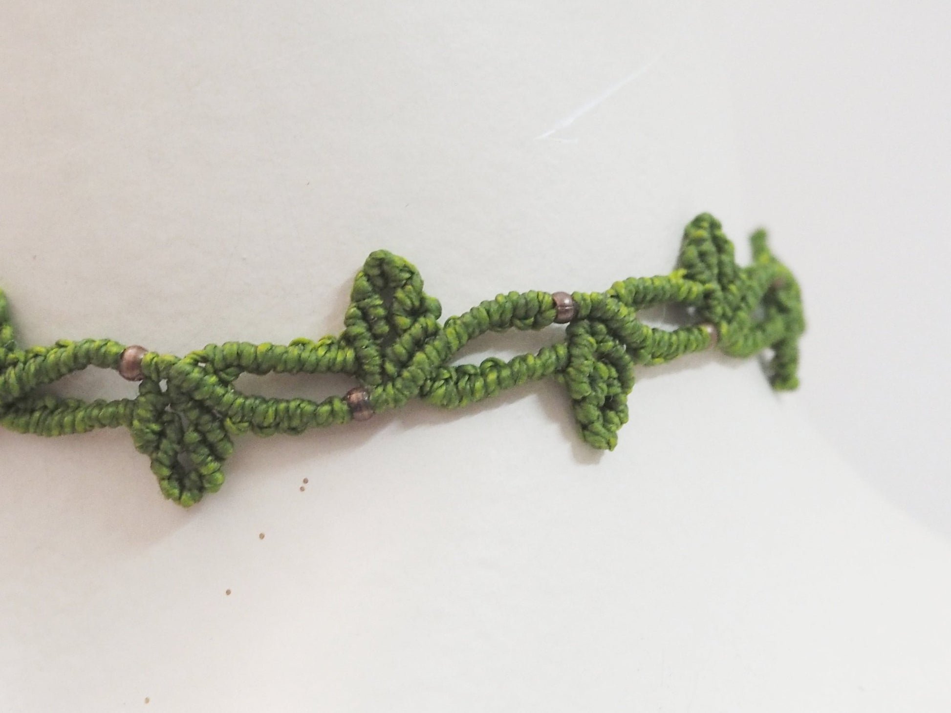 Choker en hilo encerado color verde - ajustable - My Cuqui Shop