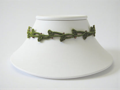 Choker en hilo encerado color verde - ajustable - My Cuqui Shop