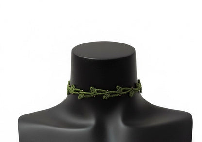 Choker en hilo encerado color verde - ajustable - My Cuqui Shop