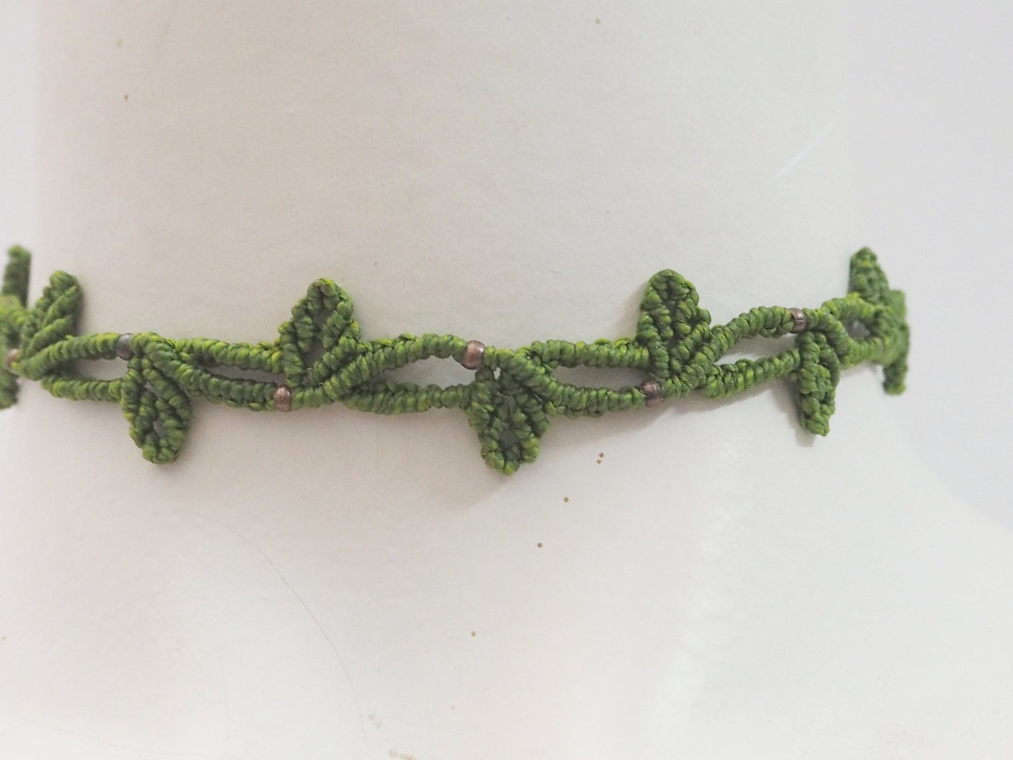 Choker en hilo encerado color verde - ajustable - My Cuqui Shop