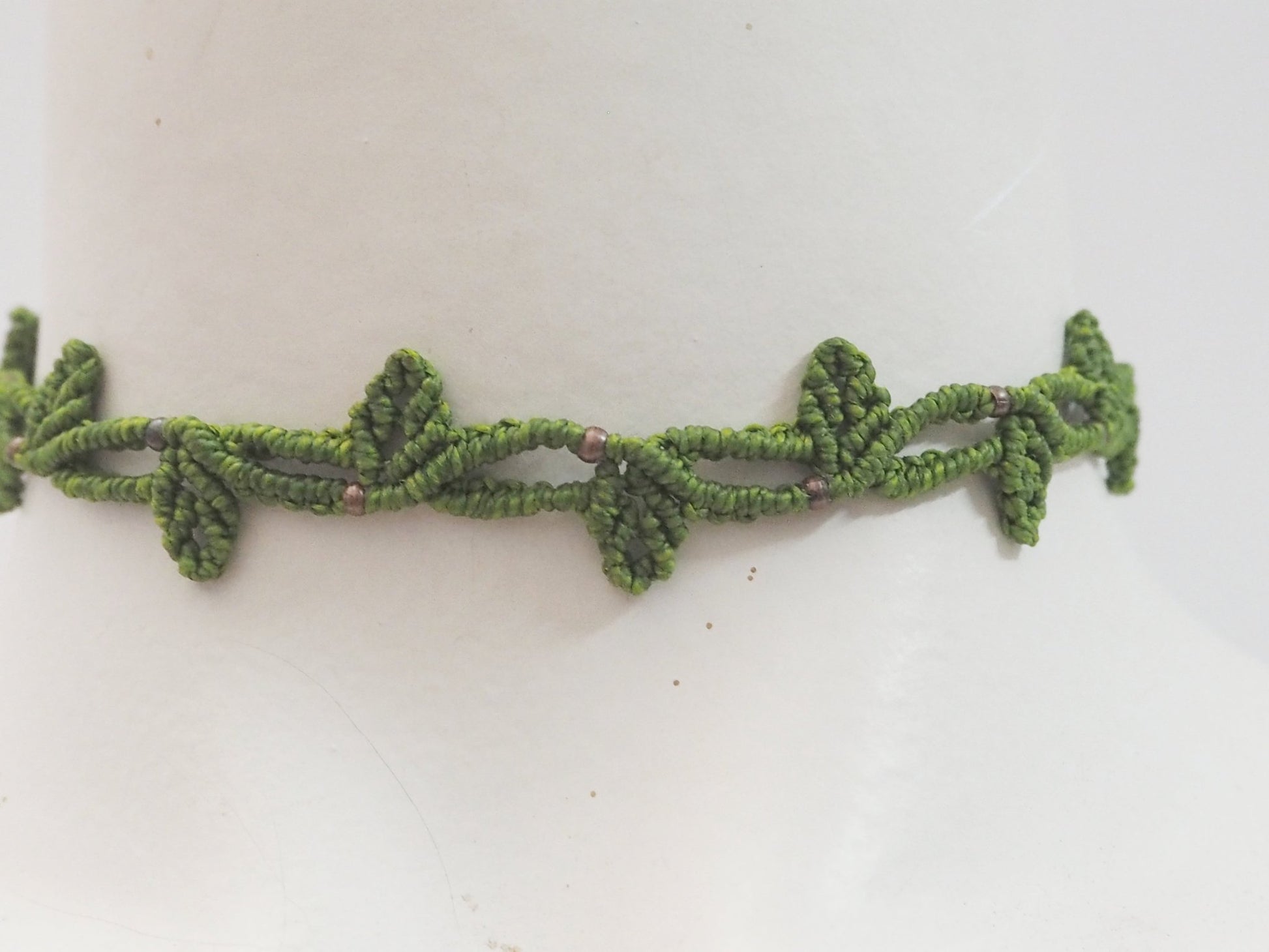 Choker en hilo encerado color verde - ajustable - My Cuqui Shop