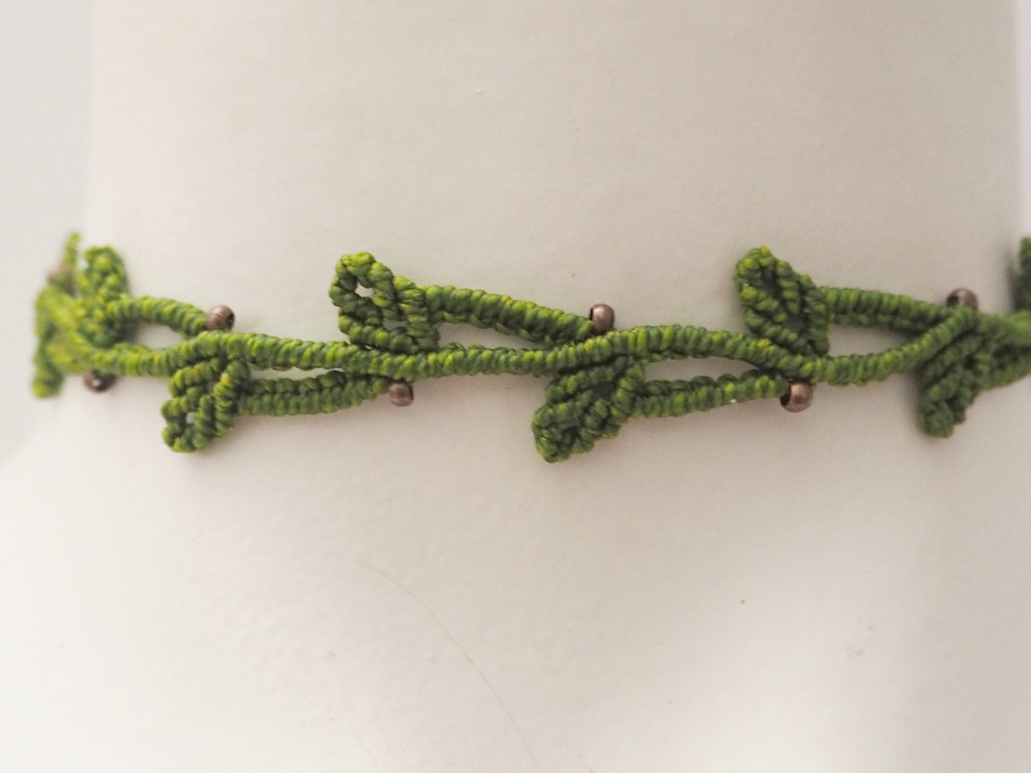 Choker en hilo encerado color verde - ajustable - My Cuqui Shop