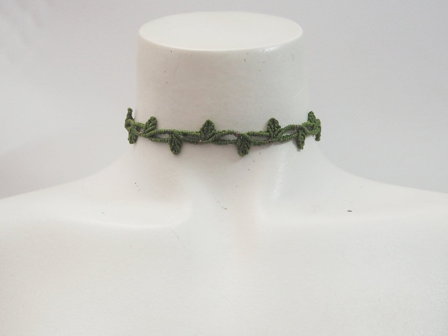 Choker en hilo encerado color verde - ajustable - My Cuqui Shop
