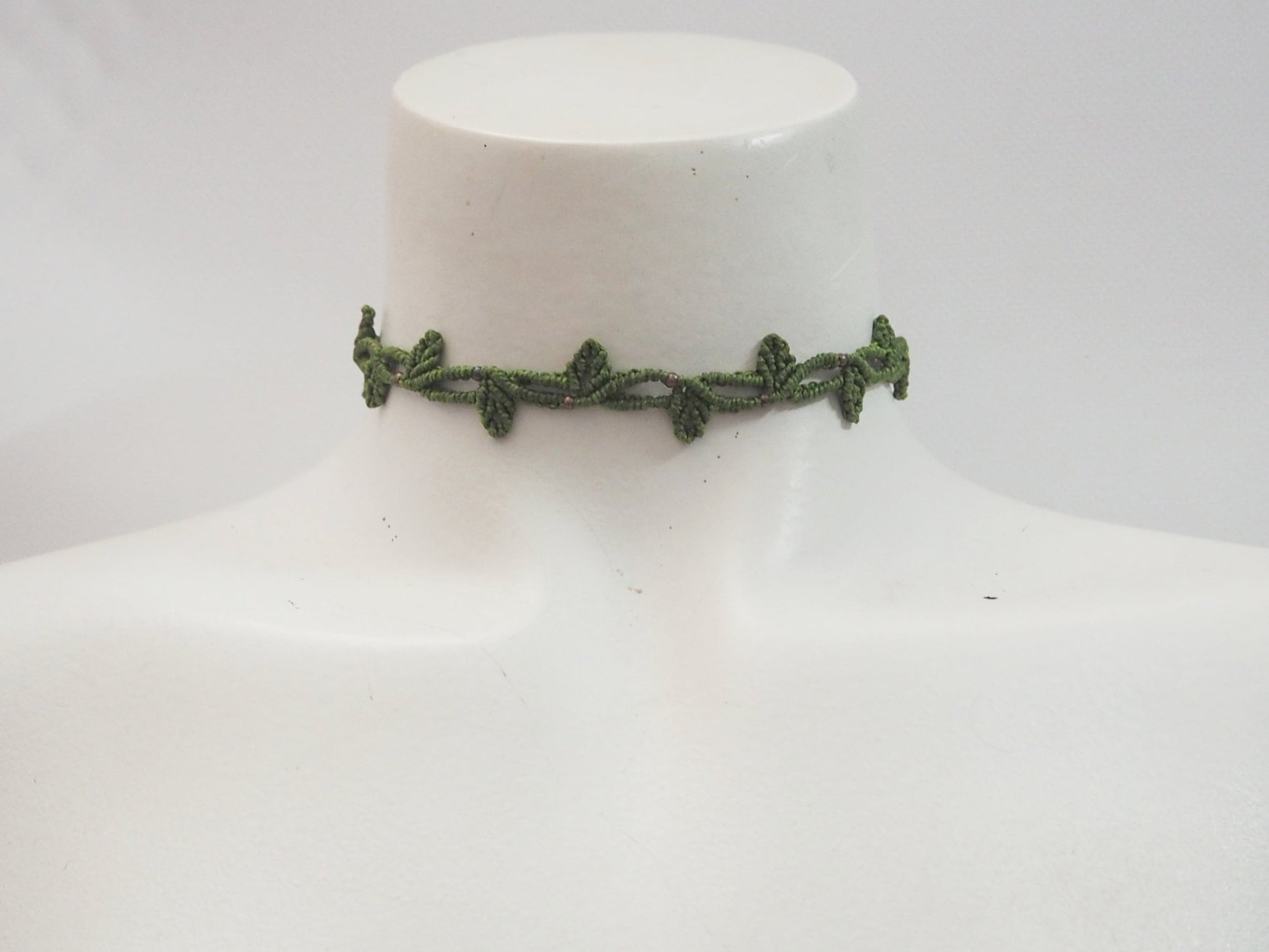 Choker en hilo encerado color verde - ajustable - My Cuqui Shop