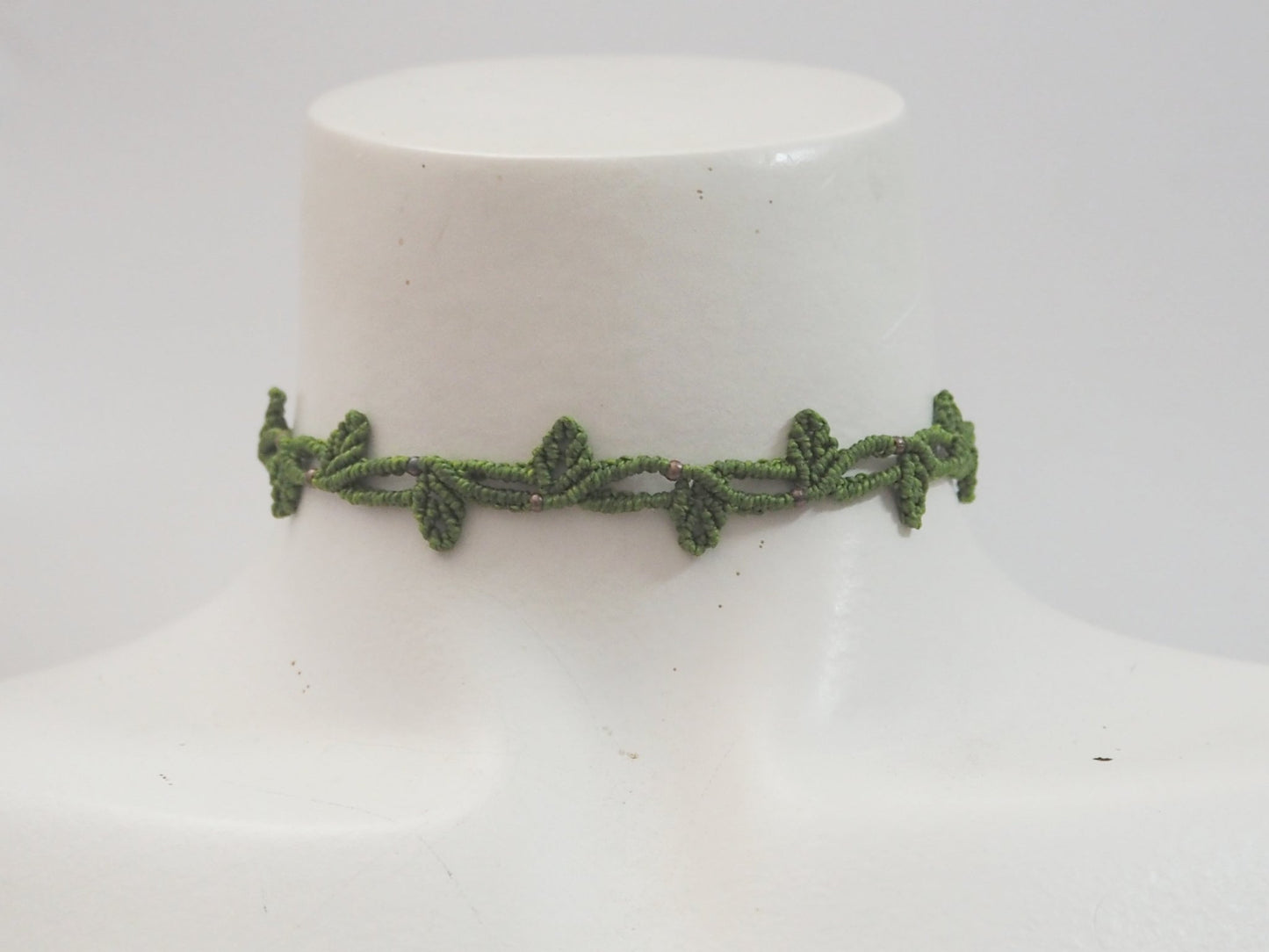 Choker en hilo encerado color verde - ajustable - My Cuqui Shop