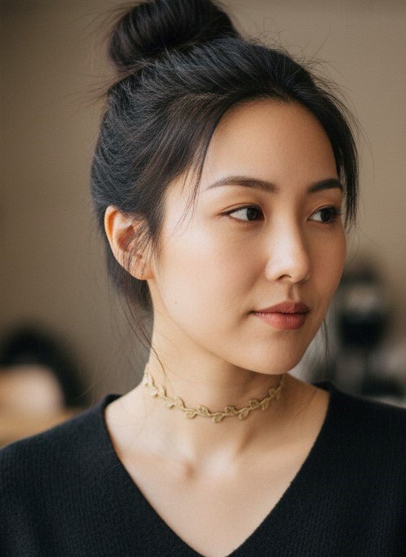 Choker "Hojas" en hilo encerado dorado. Ajustable - My Cuqui Shop