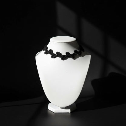 Choker "Hojas" hilo encerado color negro - My Cuqui Shop #