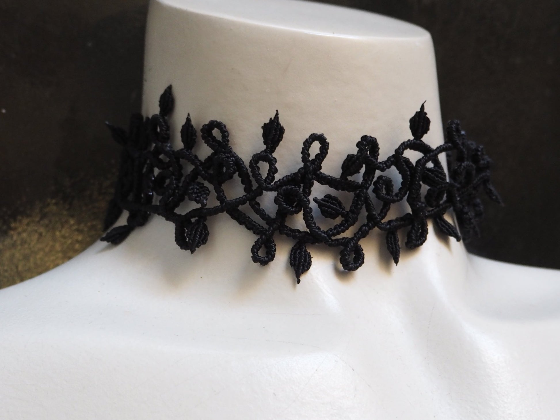 Choker negro macramé - artesanal - My Cuqui