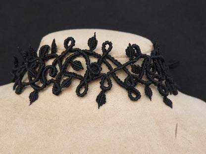 Choker negro macramé - artesanal - My Cuqui