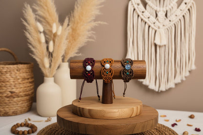 Colección Aura Natural: Pulseras de Macramé con Energía de Amatista - My Cuqui Shop #