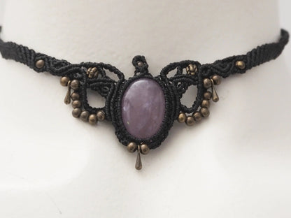 Collar Amuleto "Gea" en Macramé Negro | Joyas Cuquis Hechas a Mano - My Cuqui Shop