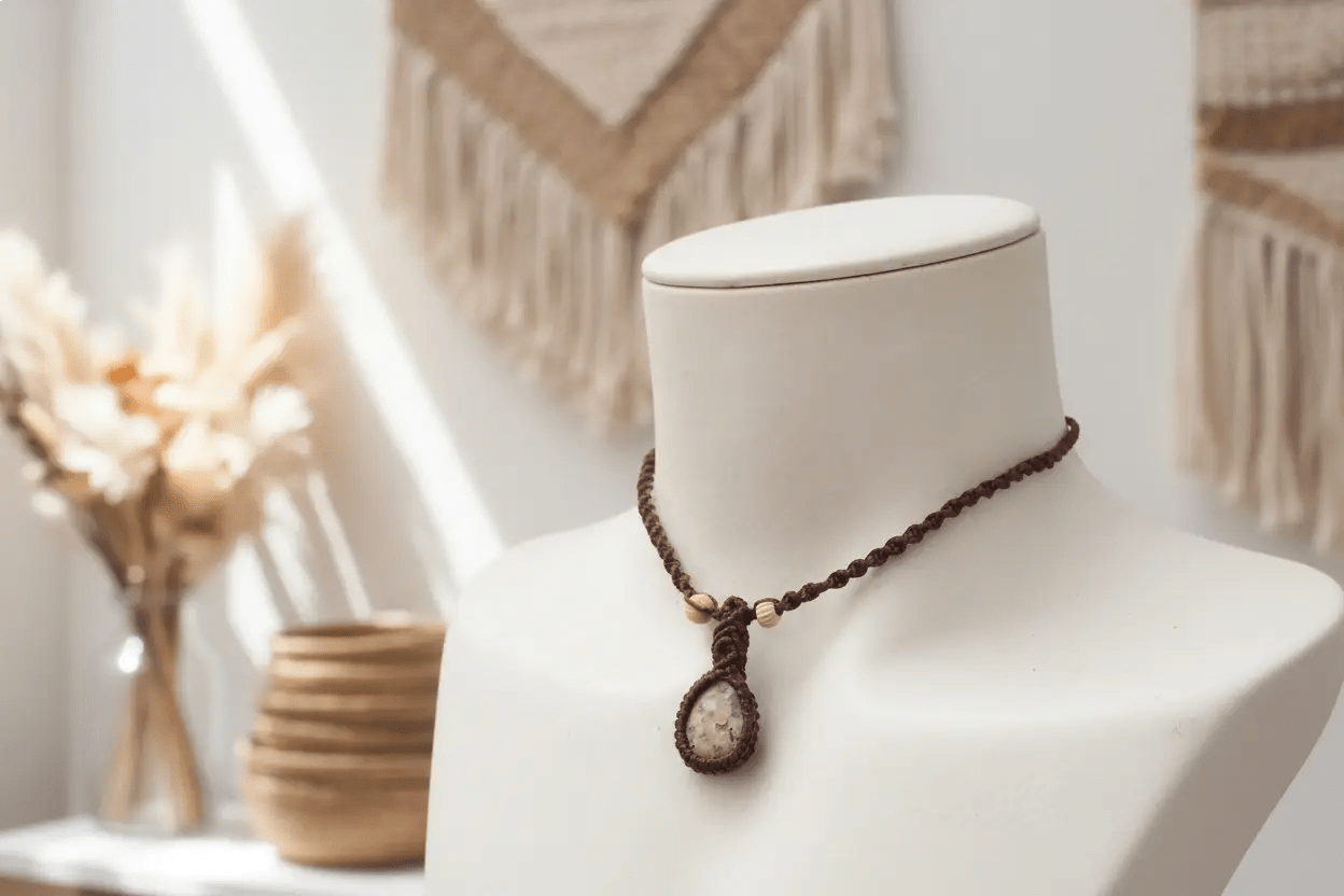 Collar de Macramé "Bosque Encantado": Elegancia Natural y Energía Protectora - My Cuqui Shop