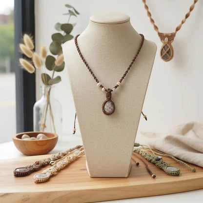 Collar de Macramé "Bosque Encantado": Elegancia Natural y Energía Protectora - My Cuqui