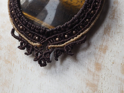 Collar en macramé "Ojo de Tigre" - My Cuqui Shop #