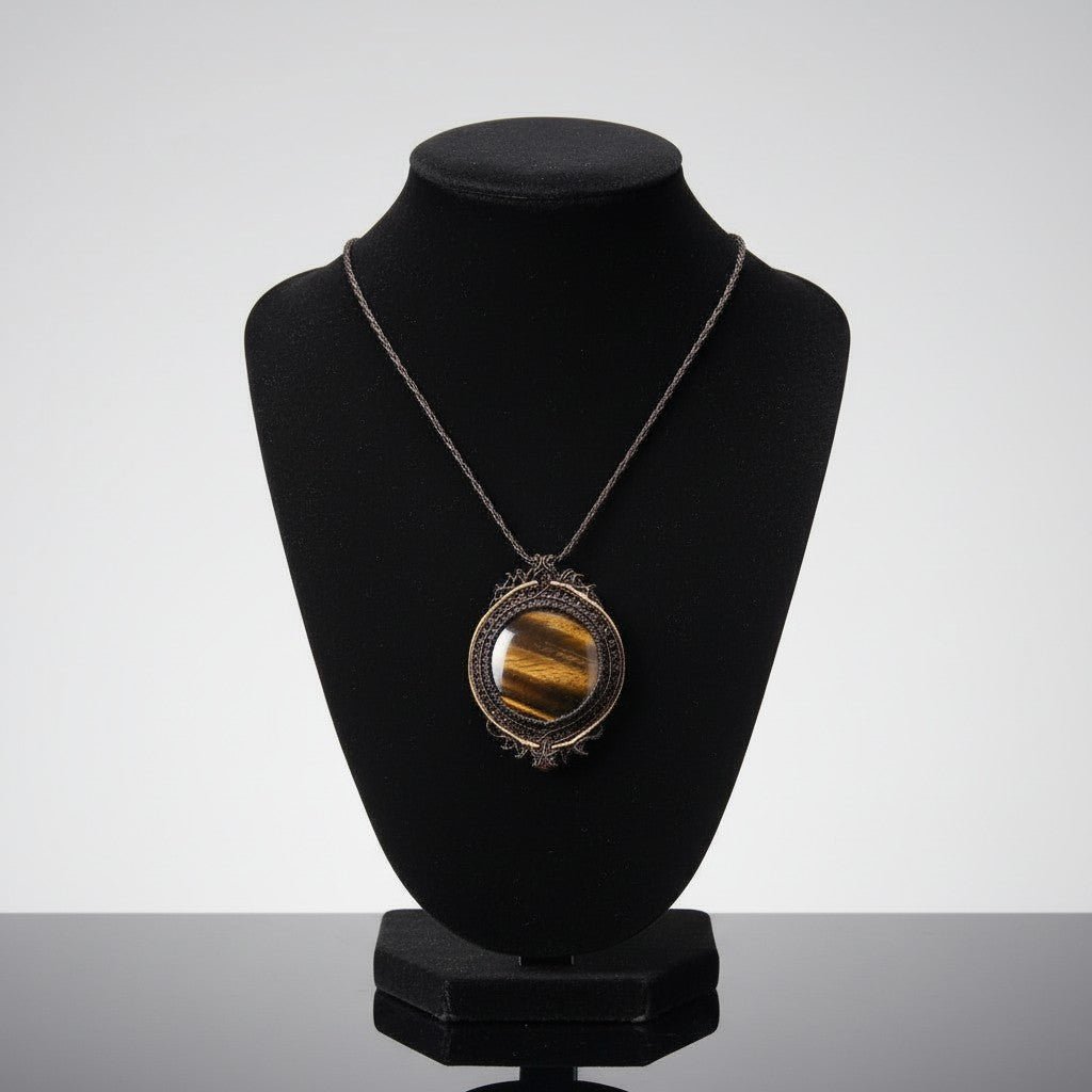 Collar en macramé "Ojo de Tigre" - My Cuqui Shop #