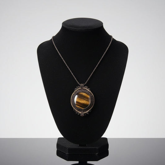 Collar en macramé "Ojo de Tigre" - My Cuqui Shop #